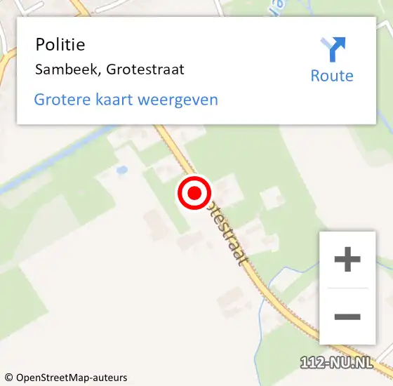 Locatie op kaart van de 112 melding: Politie Sambeek, Grotestraat op 27 september 2014 13:37