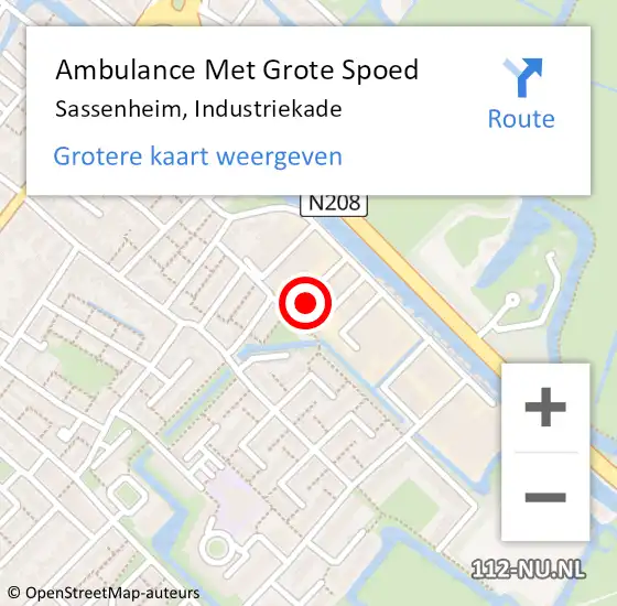 Locatie op kaart van de 112 melding: Ambulance Met Grote Spoed Naar Sassenheim, Industriekade op 29 februari 2024 02:22