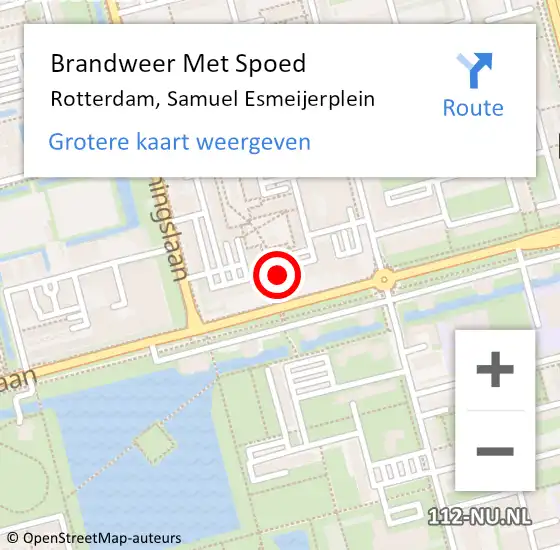 Locatie op kaart van de 112 melding: Brandweer Met Spoed Naar Rotterdam, Samuel Esmeijerplein op 29 februari 2024 03:23