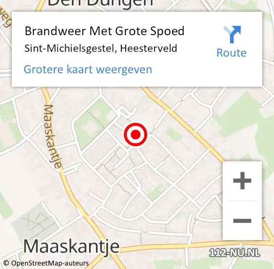 Locatie op kaart van de 112 melding: Brandweer Met Grote Spoed Naar Sint-Michielsgestel, Heesterveld op 29 februari 2024 06:26