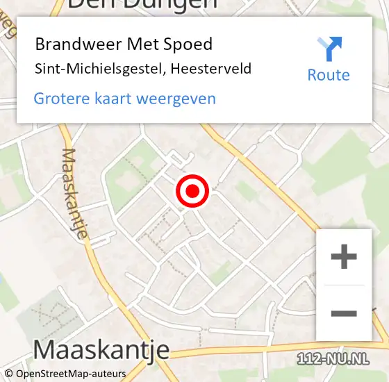 Locatie op kaart van de 112 melding: Brandweer Met Spoed Naar Sint-Michielsgestel, Heesterveld op 29 februari 2024 06:41