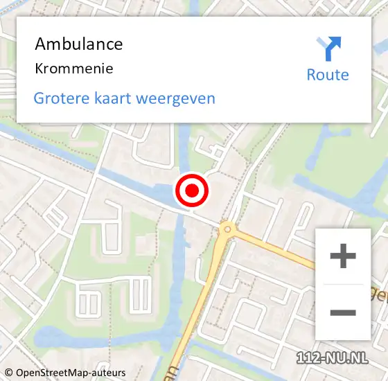 Locatie op kaart van de 112 melding: Ambulance Krommenie op 29 februari 2024 06:42