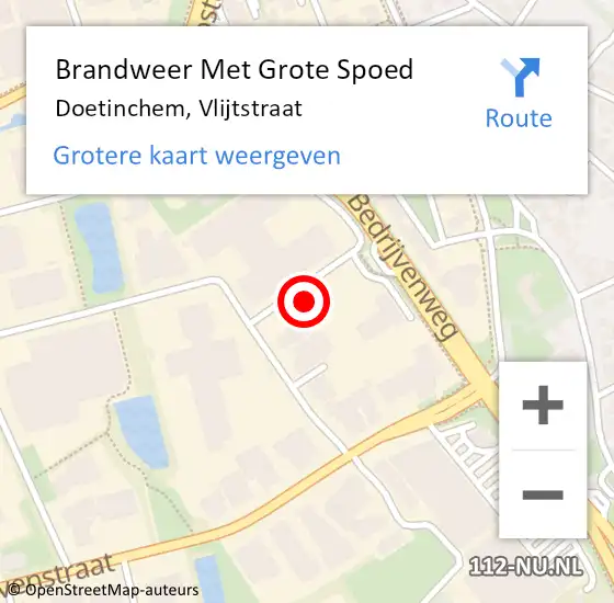 Locatie op kaart van de 112 melding: Brandweer Met Grote Spoed Naar Doetinchem, Vlijtstraat op 29 februari 2024 07:09