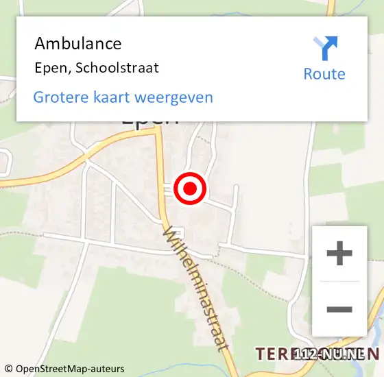 Locatie op kaart van de 112 melding: Ambulance Epen, Schoolstraat op 27 september 2014 13:49