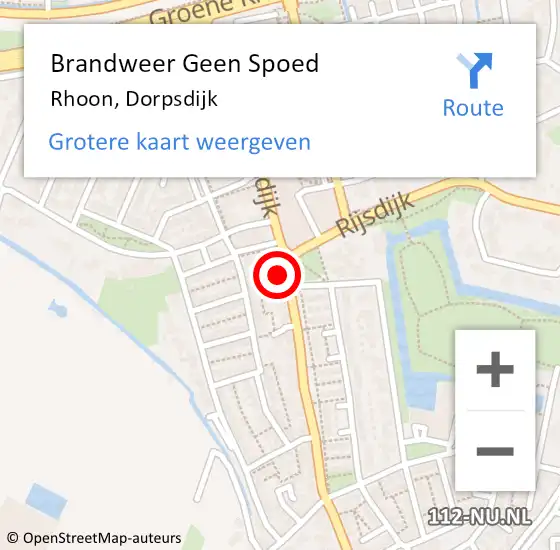 Locatie op kaart van de 112 melding: Brandweer Geen Spoed Naar Rhoon, Dorpsdijk op 29 februari 2024 07:46