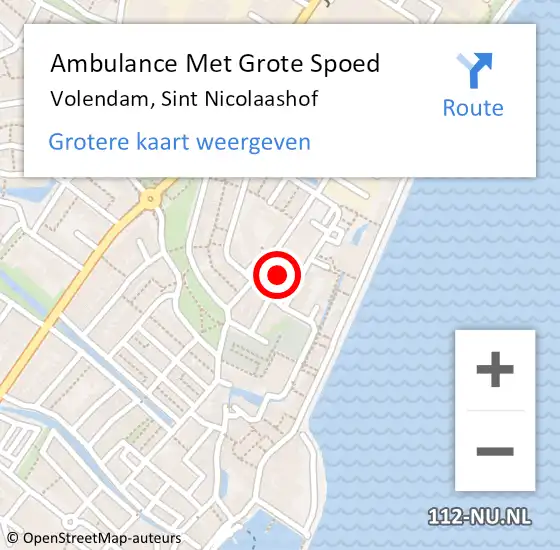 Locatie op kaart van de 112 melding: Ambulance Met Grote Spoed Naar Volendam, Sint Nicolaashof op 29 februari 2024 07:59