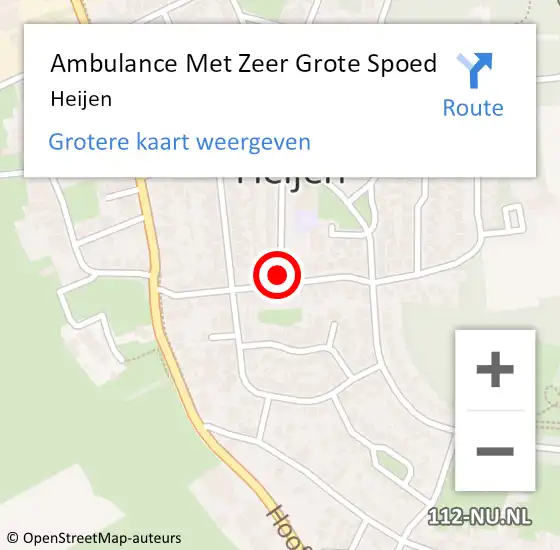 Locatie op kaart van de 112 melding: Ambulance Met Zeer Grote Spoed Naar Heijen op 29 februari 2024 08:46