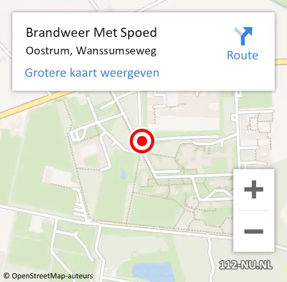 Locatie op kaart van de 112 melding: Brandweer Met Spoed Naar Oostrum, Wanssumseweg op 29 februari 2024 10:01