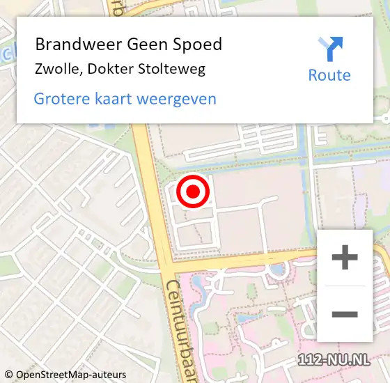 Locatie op kaart van de 112 melding: Brandweer Geen Spoed Naar Zwolle, Dokter Stolteweg op 29 februari 2024 10:10