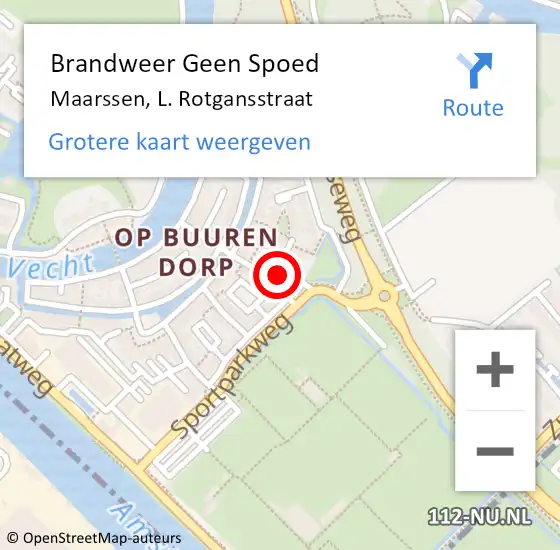 Locatie op kaart van de 112 melding: Brandweer Geen Spoed Naar Maarssen, L. Rotgansstraat op 29 februari 2024 10:17