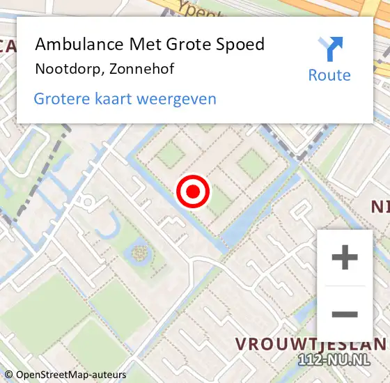 Locatie op kaart van de 112 melding: Ambulance Met Grote Spoed Naar Nootdorp, Zonnehof op 29 februari 2024 11:12