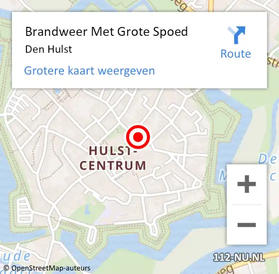 Locatie op kaart van de 112 melding: Brandweer Met Grote Spoed Naar Den Hulst op 27 september 2014 14:22