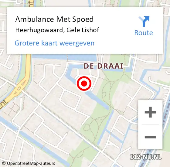 Locatie op kaart van de 112 melding: Ambulance Met Spoed Naar Heerhugowaard, Gele Lishof op 29 februari 2024 12:29