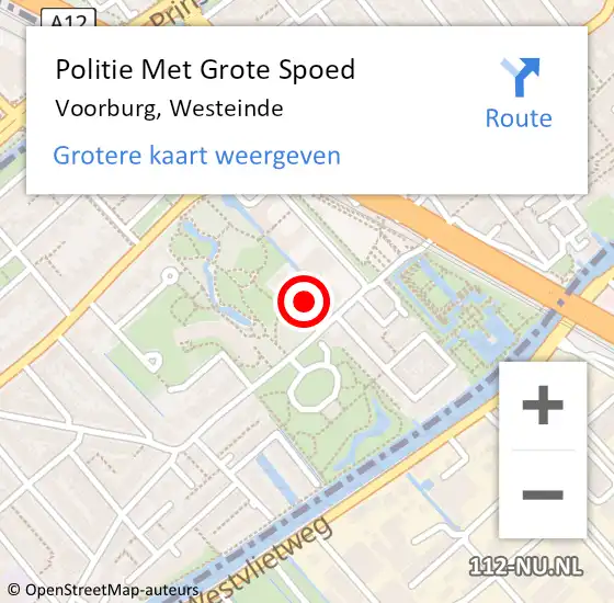 Locatie op kaart van de 112 melding: Politie Met Grote Spoed Naar Voorburg, Westeinde op 29 februari 2024 12:44