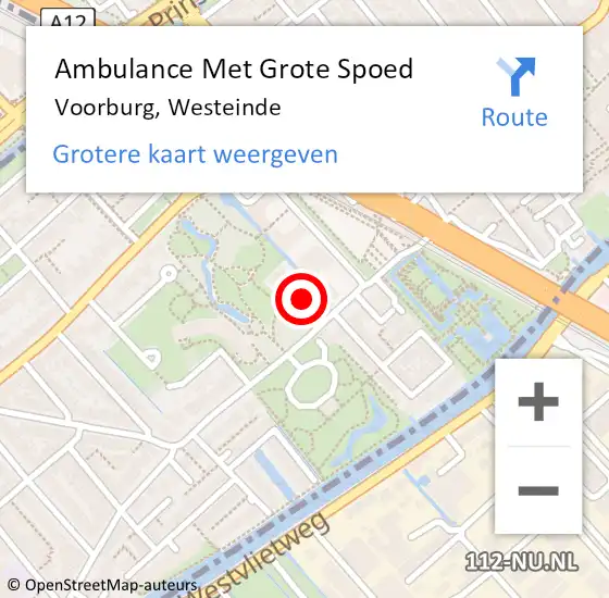 Locatie op kaart van de 112 melding: Ambulance Met Grote Spoed Naar Voorburg, Westeinde op 29 februari 2024 12:45