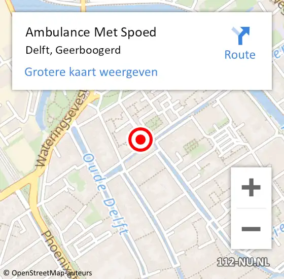 Locatie op kaart van de 112 melding: Ambulance Met Spoed Naar Delft, Geerboogerd op 29 februari 2024 13:01