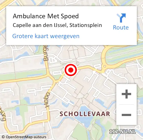Locatie op kaart van de 112 melding: Ambulance Met Spoed Naar Capelle aan den IJssel, Stationsplein op 29 februari 2024 13:16
