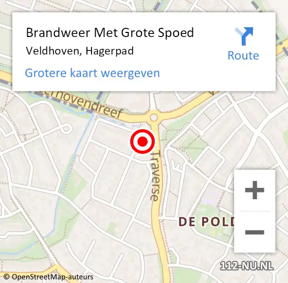 Locatie op kaart van de 112 melding: Brandweer Met Grote Spoed Naar Veldhoven, Hagerpad op 29 februari 2024 13:29