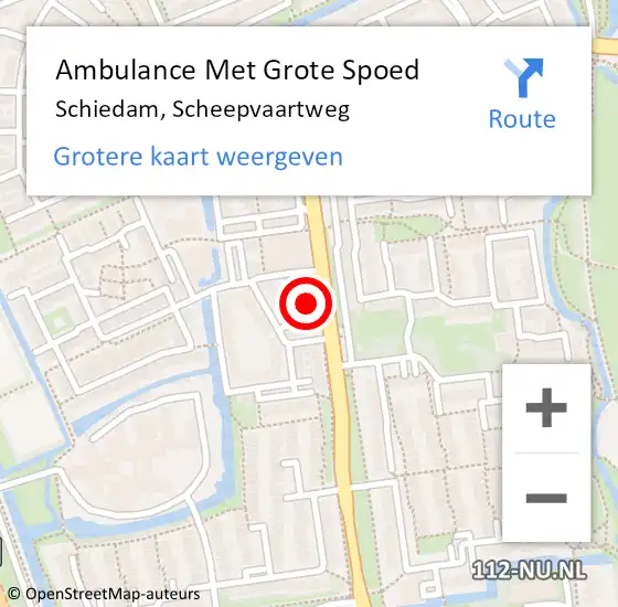 Locatie op kaart van de 112 melding: Ambulance Met Grote Spoed Naar Schiedam, Scheepvaartweg op 29 februari 2024 13:39