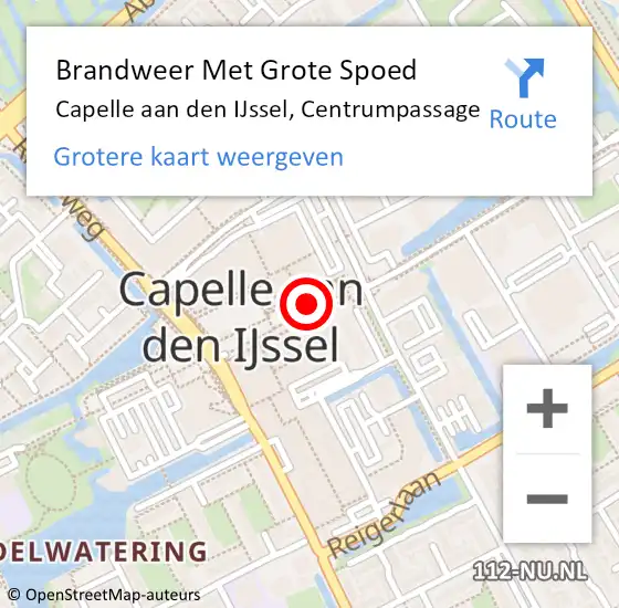 Locatie op kaart van de 112 melding: Brandweer Met Grote Spoed Naar Capelle aan den IJssel, Centrumpassage op 29 februari 2024 14:51