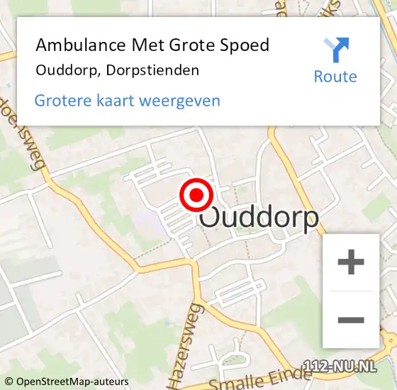 Locatie op kaart van de 112 melding: Ambulance Met Grote Spoed Naar Ouddorp, Dorpstienden op 29 februari 2024 15:11