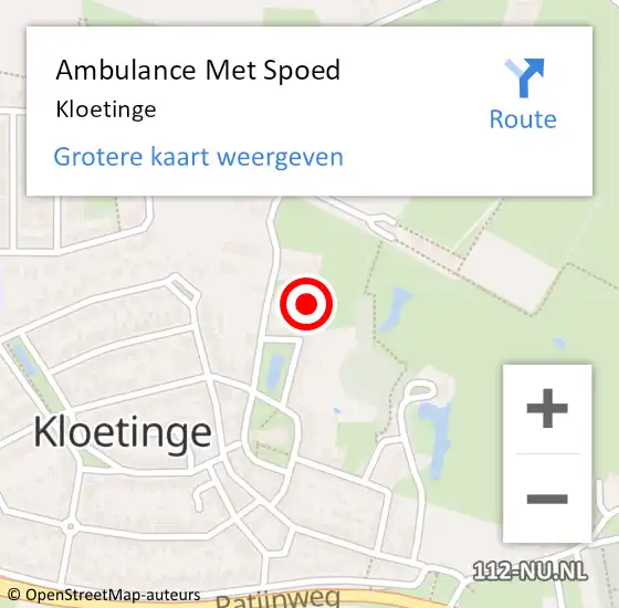 Locatie op kaart van de 112 melding: Ambulance Met Spoed Naar Kloetinge op 29 februari 2024 15:39