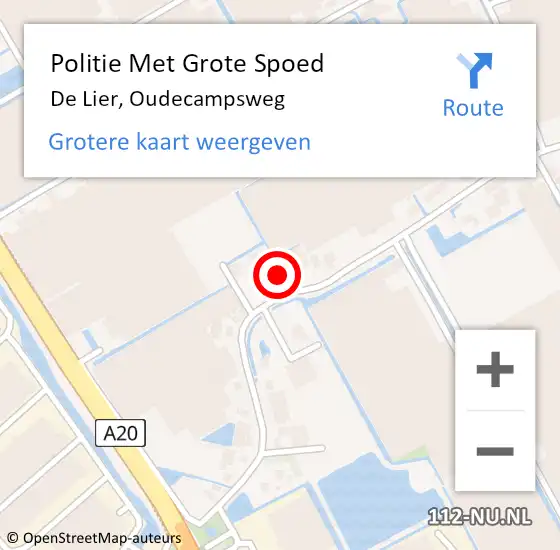 Locatie op kaart van de 112 melding: Politie Met Grote Spoed Naar De Lier, Oudecampsweg op 29 februari 2024 16:03