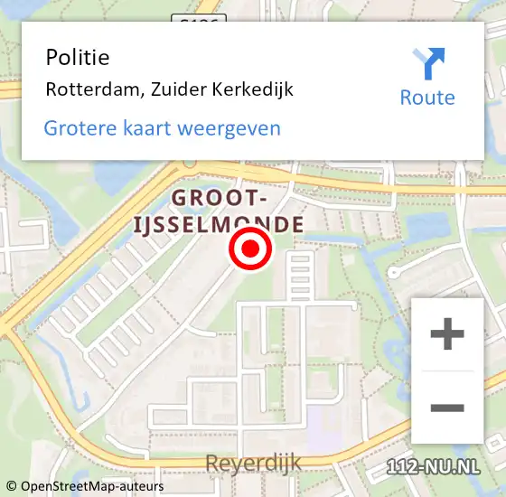 Locatie op kaart van de 112 melding: Politie Rotterdam, Zuider Kerkedijk op 29 februari 2024 16:04