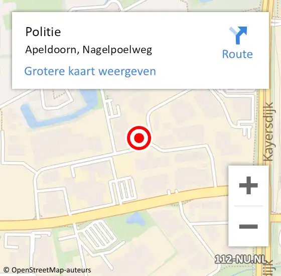 Locatie op kaart van de 112 melding: Politie Apeldoorn, Nagelpoelweg op 29 februari 2024 16:07