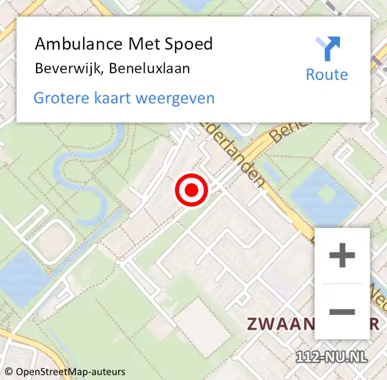 Locatie op kaart van de 112 melding: Ambulance Met Spoed Naar Beverwijk, Beneluxlaan op 29 februari 2024 16:18