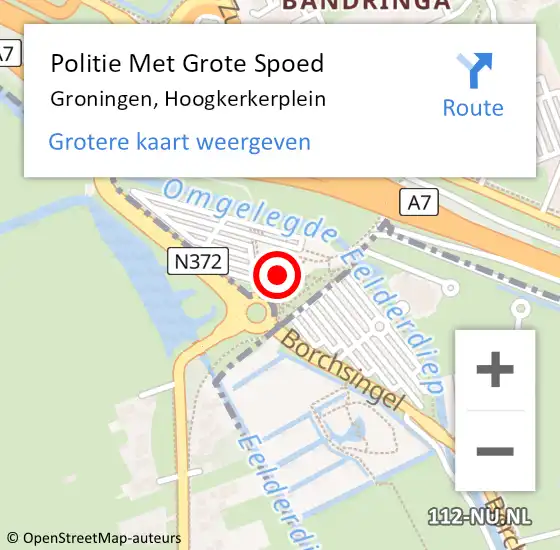 Locatie op kaart van de 112 melding: Politie Met Grote Spoed Naar Groningen, Hoogkerkerplein op 29 februari 2024 17:35