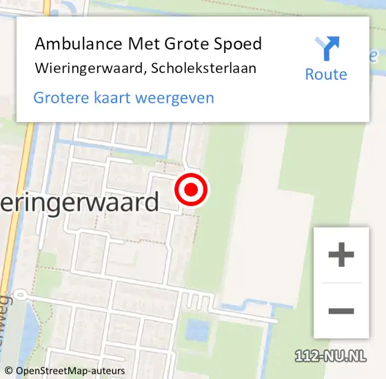 Locatie op kaart van de 112 melding: Ambulance Met Grote Spoed Naar Wieringerwaard, Scholeksterlaan op 29 februari 2024 17:40