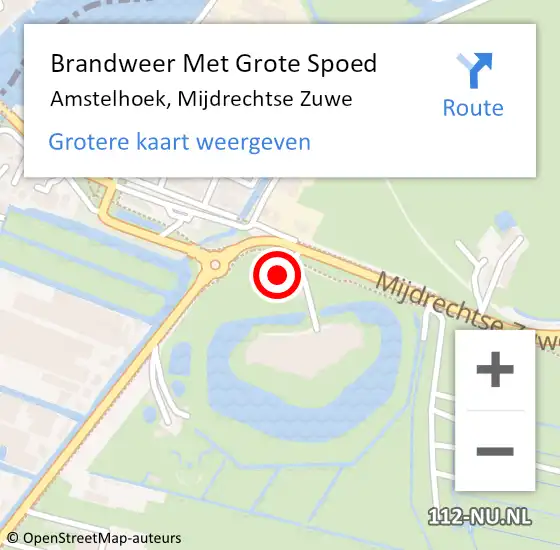 Locatie op kaart van de 112 melding: Brandweer Met Grote Spoed Naar Amstelhoek, Mijdrechtse Zuwe op 15 oktober 2013 20:10