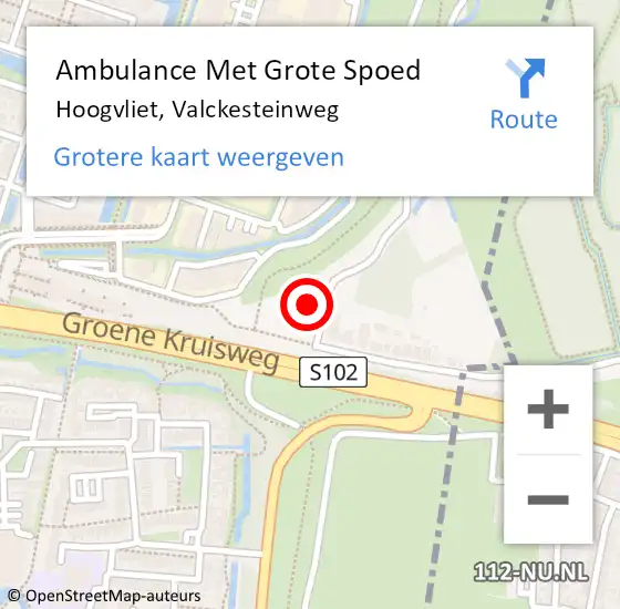 Locatie op kaart van de 112 melding: Ambulance Met Grote Spoed Naar Hoogvliet, Valckesteinweg op 29 februari 2024 20:24