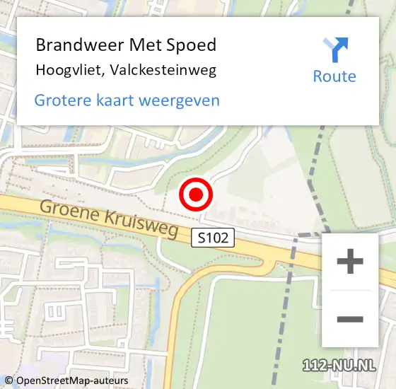 Locatie op kaart van de 112 melding: Brandweer Met Spoed Naar Hoogvliet, Valckesteinweg op 29 februari 2024 20:25