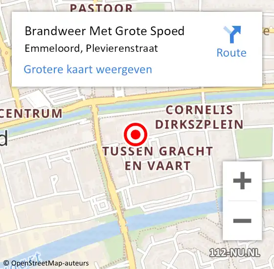 Locatie op kaart van de 112 melding: Brandweer Met Grote Spoed Naar Emmeloord, Plevierenstraat op 29 februari 2024 20:42