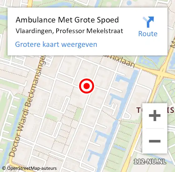 Locatie op kaart van de 112 melding: Ambulance Met Grote Spoed Naar Vlaardingen, Professor Mekelstraat op 29 februari 2024 21:25