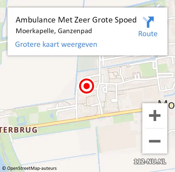 Locatie op kaart van de 112 melding: Ambulance Met Zeer Grote Spoed Naar Moerkapelle, Ganzenpad op 29 februari 2024 22:41