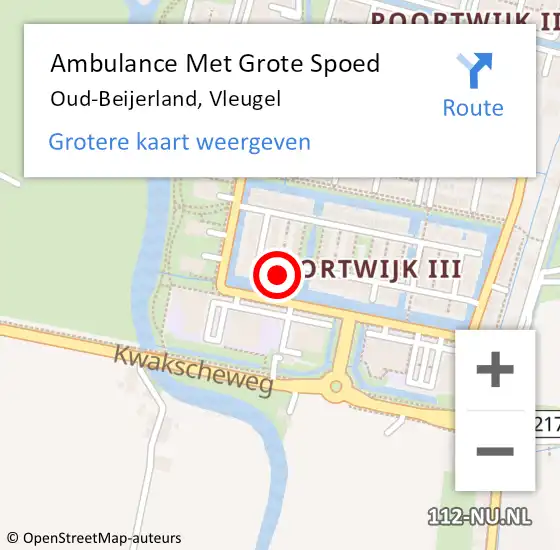 Locatie op kaart van de 112 melding: Ambulance Met Grote Spoed Naar Oud-Beijerland, Vleugel op 1 maart 2024 00:38