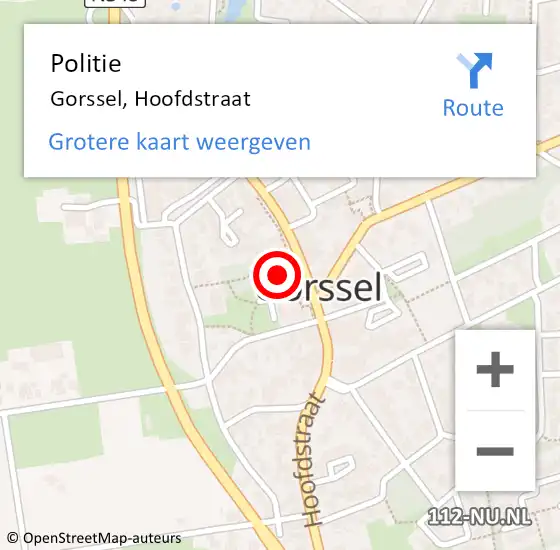 Locatie op kaart van de 112 melding: Politie Gorssel, Hoofdstraat op 1 maart 2024 03:09