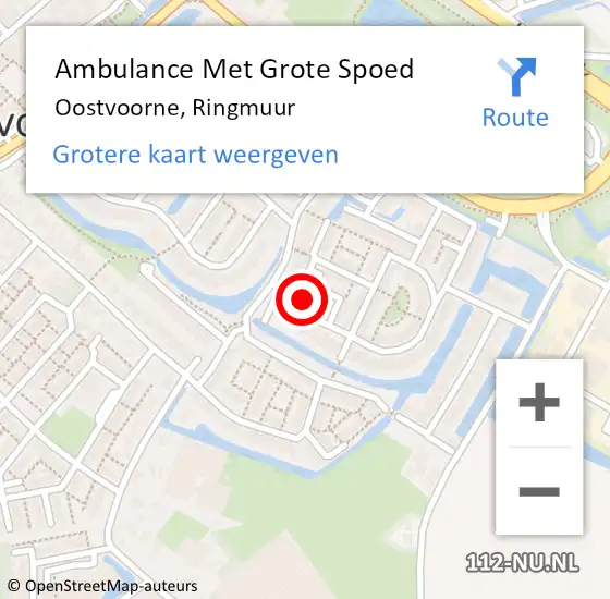 Locatie op kaart van de 112 melding: Ambulance Met Grote Spoed Naar Oostvoorne, Ringmuur op 1 maart 2024 03:33