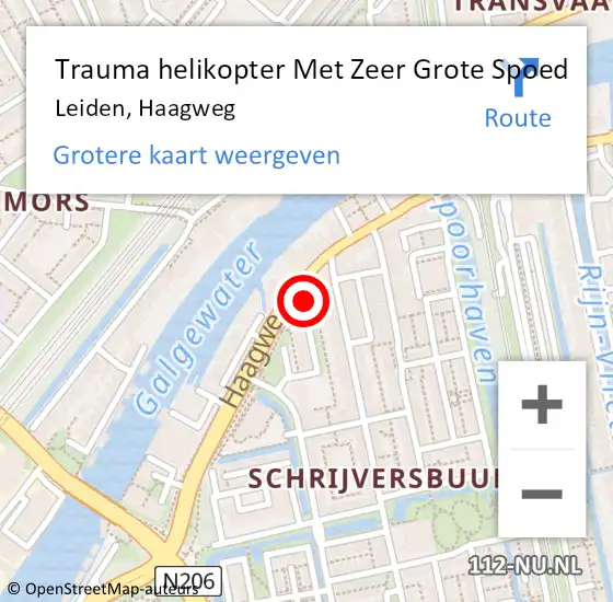 Locatie op kaart van de 112 melding: Trauma helikopter Met Zeer Grote Spoed Naar Leiden, Haagweg op 1 maart 2024 04:59