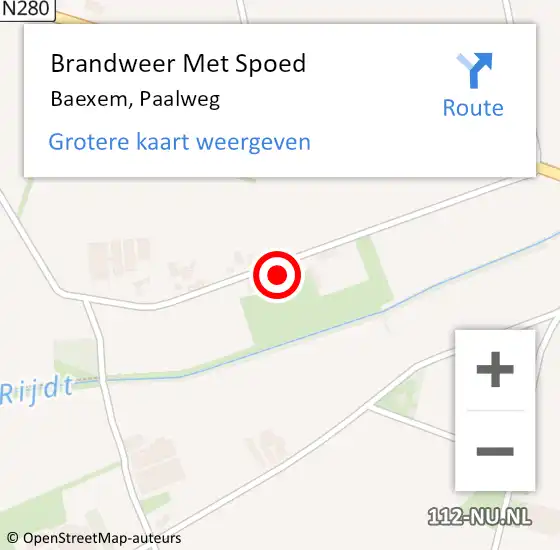 Locatie op kaart van de 112 melding: Brandweer Met Spoed Naar Baexem, Paalweg op 1 maart 2024 05:08