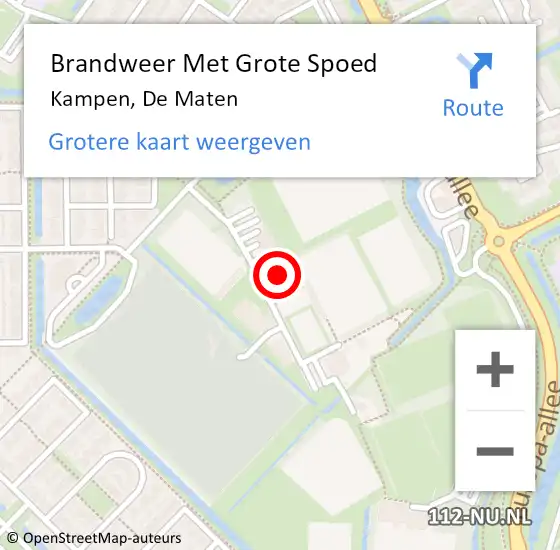 Locatie op kaart van de 112 melding: Brandweer Met Grote Spoed Naar Kampen, De Maten op 27 september 2014 15:38