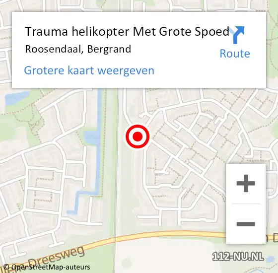 Locatie op kaart van de 112 melding: Trauma helikopter Met Grote Spoed Naar Roosendaal, Bergrand op 1 maart 2024 08:25
