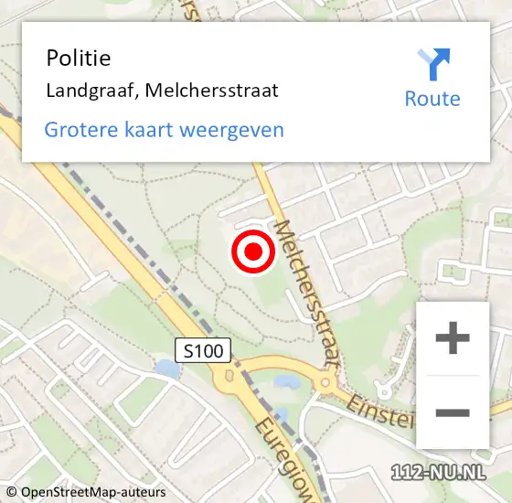 Locatie op kaart van de 112 melding: Politie Landgraaf, Melchersstraat op 1 maart 2024 08:27