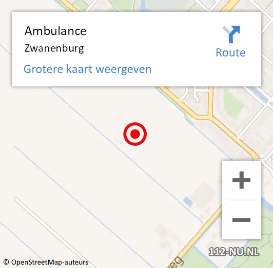 Locatie op kaart van de 112 melding: Ambulance Zwanenburg op 1 maart 2024 09:51
