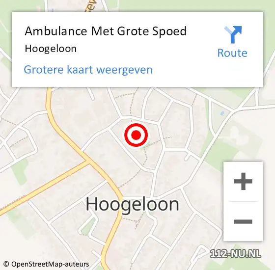 Locatie op kaart van de 112 melding: Ambulance Met Grote Spoed Naar Hoogeloon op 1 maart 2024 09:58