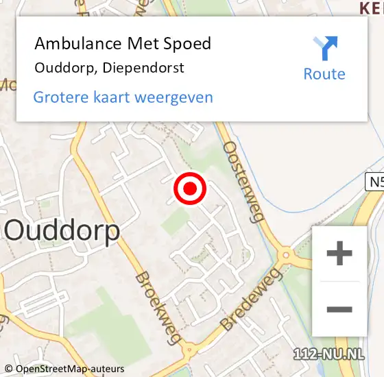 Locatie op kaart van de 112 melding: Ambulance Met Spoed Naar Ouddorp, Diependorst op 1 maart 2024 10:23