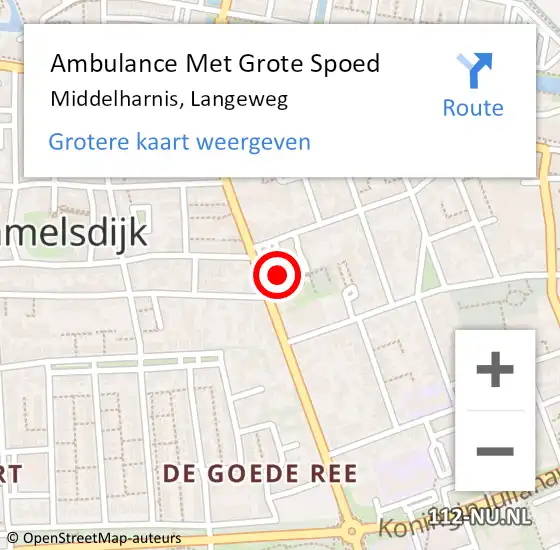 Locatie op kaart van de 112 melding: Ambulance Met Grote Spoed Naar Middelharnis, Langeweg op 1 maart 2024 11:00